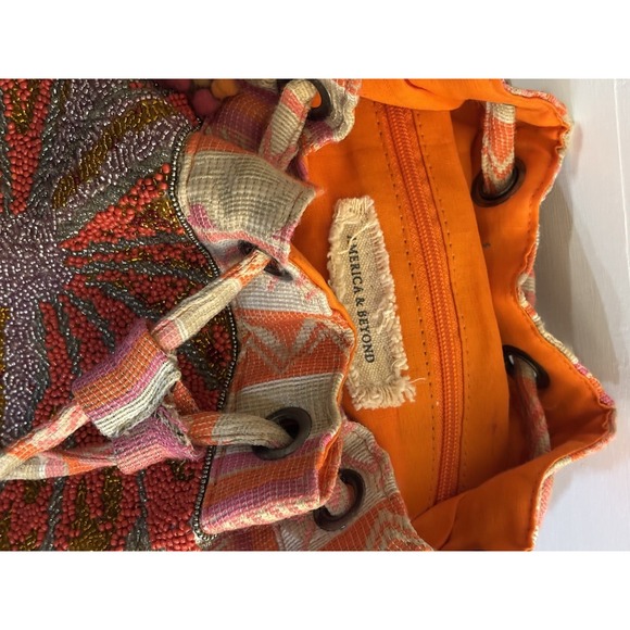 Poppy Floral Beaded Backpack By America And Beyond NWT‎ main image 4